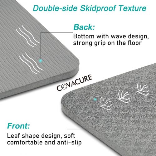  [아마존베스트]COVACURE Gymnastics Mat Fitness Mat Yoga Mat TPE Non-Slip Sports Mat Thin Light Durable 183 x 66 x 0.8 cm with Alignment Lines and Carry Strap for Yoga & Pilates