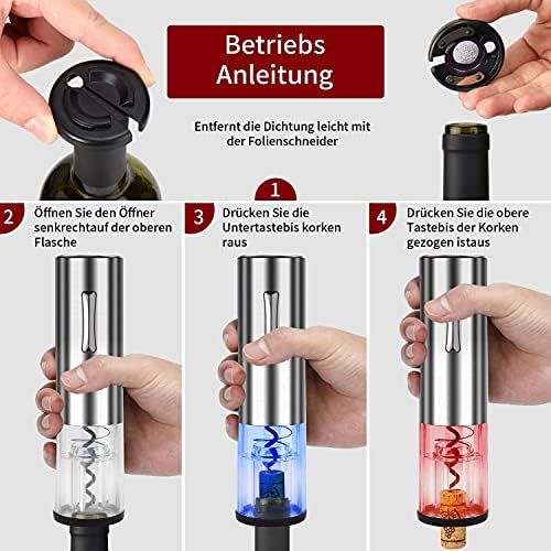  [아마존베스트]COVELL Wine Opener Corkscrew Electric Bottle Opener Electric Wine Bottle Opener Set for Outdoor Kitchen Yard