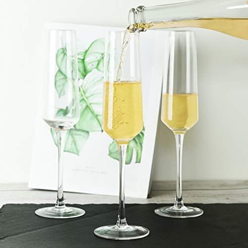  [아마존베스트]COYMOS Champagne Flutes Set of 4-8.5 oz Crystal Champagne Glasses Wine Stemware Clear Premium Glass Gift for Wedding Toasting Christmas Dishwasher Safe