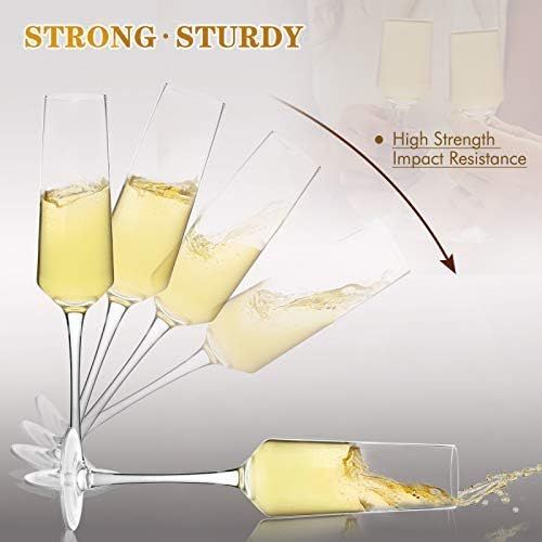  [아마존베스트]COYMOS Champagne Flutes Set of 4-8.5 oz Crystal Champagne Glasses Wine Stemware Clear Premium Glass Gift for Wedding Toasting Christmas Dishwasher Safe