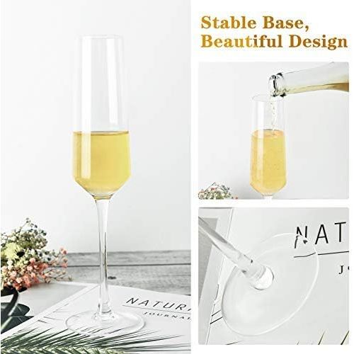  [아마존베스트]COYMOS Champagne Flutes Set of 4-8.5 oz Crystal Champagne Glasses Wine Stemware Clear Premium Glass Gift for Wedding Toasting Christmas Dishwasher Safe