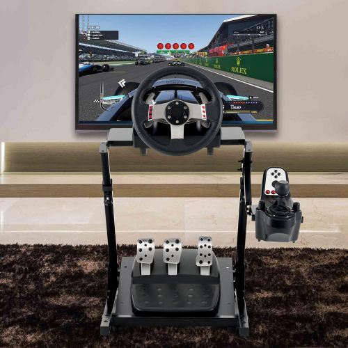  CO-Z Foldable Racing Steering Wheel Stand, Height Adjustable Plus Gearshift Mount Compatible with Logitech G920 G27 G25 G29 Racing Wheel and Pedal, Thrustmaster T80 T150 TX F430 Ga