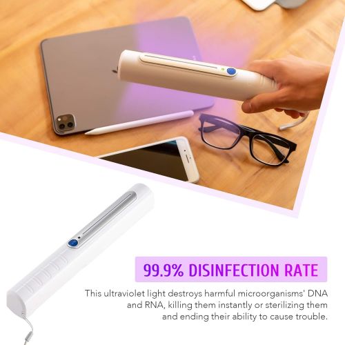  CO-Z Handheld UV Light Sanitizer, Portable Ultraviolet Light Sterilizer Wand, 99.9% Disinfection Room Bedding and Laundry Sanitizer, UV-C Sanitizing Light Wand for Home Office Car