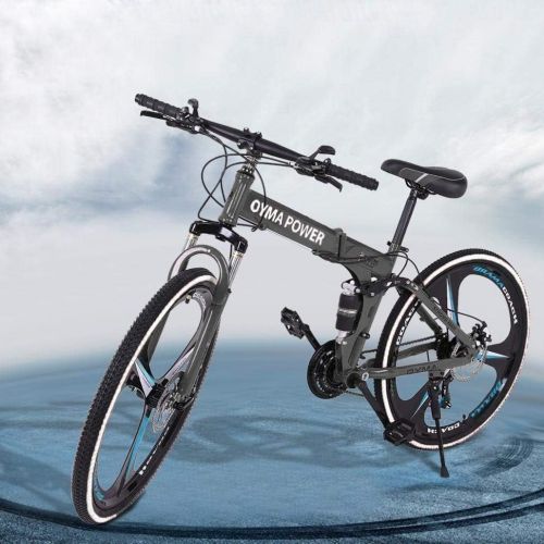  COZYPAY 26 inch 21 Speed Folding Mountain Bike High Carbon Steel, Full Suspension MTB Bicycle for Adult, Double Disc Brake Outroad Mountain Bicycle for Men Women,Fast Delivery [ USA in Sto