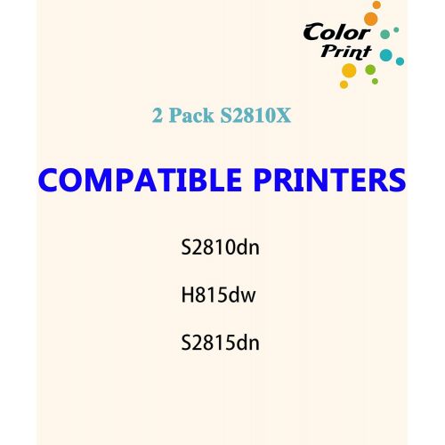  CP ColorPrint Compatible Toner Cartridge Replacement for Dell S2810dn S2810X Work with H815dw 593 BBMF 593 BBML 47GMH S2810 S2815 S2815dn Printer (Black, 2 Pack)