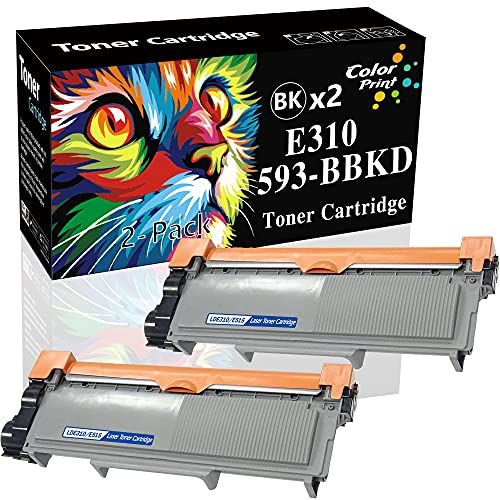  CP 2 Pack Compatible ColorPrint E515dw 593 BBKD Toner Cartridge E310dw Work with Dell E310 E514dw E515dn E515 Printer (Black)
