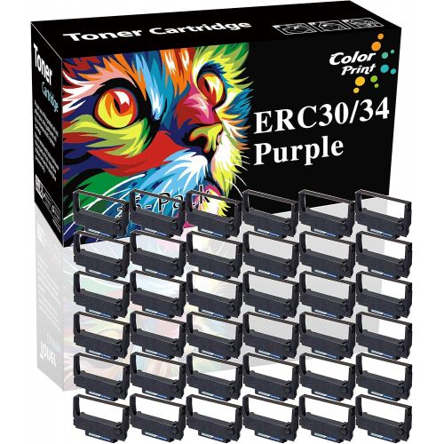  CP ColorPrint Compatible POS Ribbon ERC-30 ERC 30 34 38 Ribbon for use in Epson M119 M119B M119D M133A M270 M17-JB M52-JB TM-U325 TM-U370 TM-U375 TM-200 TM-260 Printer (36-Pack, Purpl