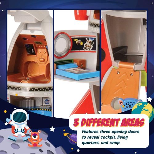  CP Toys Plastic Space Mission Rocket Ship with 5 Figures and Realistic Sounds / 7 pc. Set