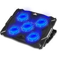 [아마존베스트]CP3 Laptop Cooling Pad Quiet Fans Laptop Cooler for Heavy Duty Notebook Cooler Pad Support Up to 17.3 Inch Notebook Cooling Stand with 5 Power Fans for Gaming, Office, Work from Ho