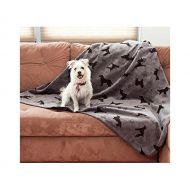 CPC Plush Tossed Dog Throw for Pets, 60 by 60-Inch, Grey