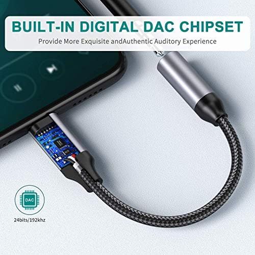  CPLUS Hi-Res Certified DAC 3.5mm to USB C Headphone Adapter Al Alloy Head for Samsung Galaxy S22/S21/S20 Ultra/Note10 S10 S9 Plus S6, iPad Pro,OnePlus 8T 7T,Type C to Aux Dongle