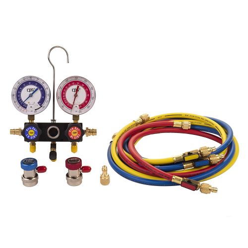  CPS MA1234: Pro-Set Manifold AC Gauge Set with Hoses (R-12, R-134A)