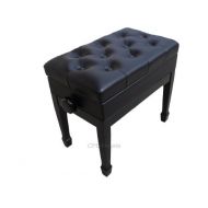 CPS Imports Adjustable Artist Piano Bench Stool in Ebony with Music Storage