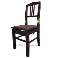 CPS Imports Adjustable Piano Chair Bench with Quick Adjustment in Mahogany