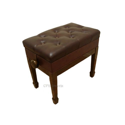  CPS Imports Adjustable Artist Piano Bench Stool in Walnut with Music Storage
