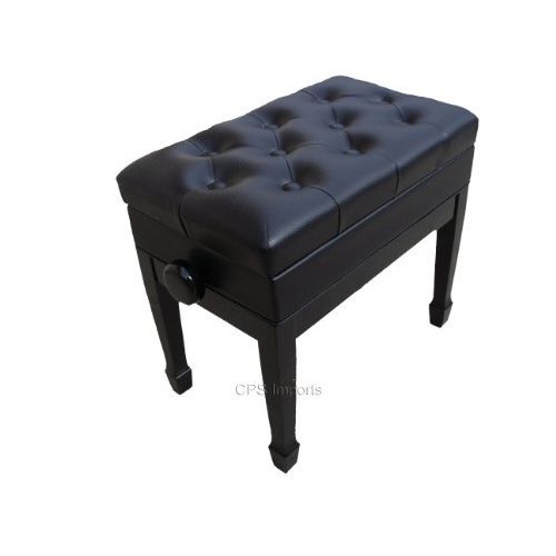  CPS Imports Adjustable Artist Piano Bench Stool in Ebony with Music Storage