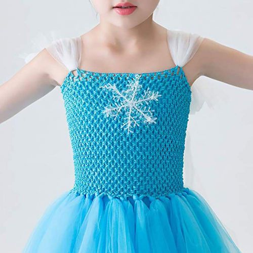  CQDY Elsa Princess Dress, Sleeveless Frozen Snow Girl Party Dress Tutu Dress