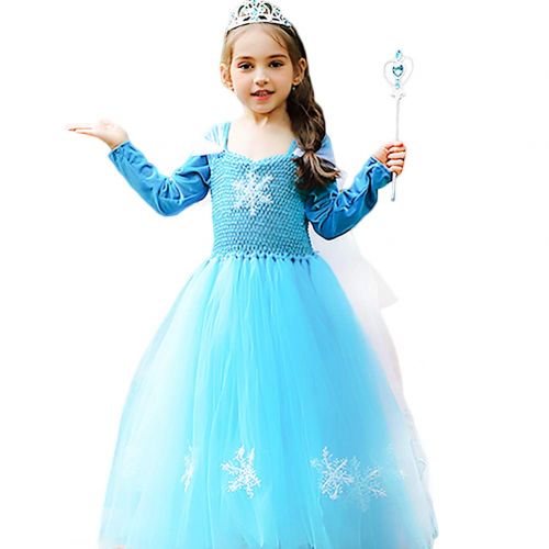  CQDY Elsa Princess Dress, Sleeveless Frozen Snow Girl Party Dress Tutu Dress