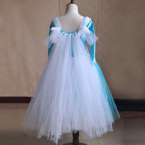  CQDY Elsa Princess Dress, Sleeveless Frozen Snow Girl Party Dress Tutu Dress