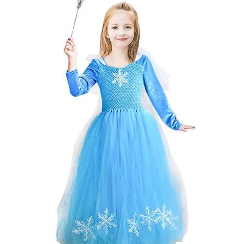  CQDY Elsa Princess Dress, Sleeveless Frozen Snow Girl Party Dress Tutu Dress