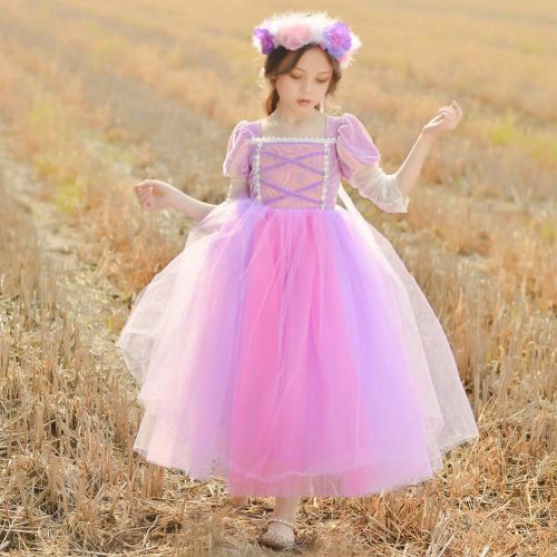  CQDY Belle Costume for Girls Yellow Princess Dress Party Christmas Halloween Cosplay Dress up 2-13 Years