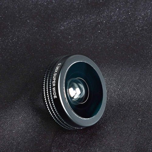  CQL Universal External Mobile Phone Lens, fisheye 0.36x Wide-Angle Macro Zoom Polarized Seven-in-one Clip-on Mobile Phone Lens for Apple Android Smartphone