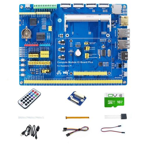  CQRobot Raspberry Pi Compute Module 3 Lite Accessory Pack, Evaluate Compute Module 3, with CM3 IO Board, DS18B20, IR Remote Controller, Micro SD Card, Interfaces for Raspberry Pi a