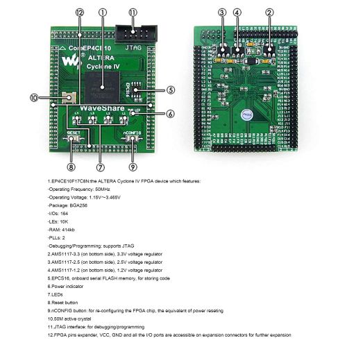  CQRobot Designed for ALTERA Cyclone IV Series, Features the EP4CE10 Onboard, Open Source Electronic Hardware EP4CE10 FPGA Development Board Kit, Uses With Nios II Processor, With DVK600 Mo