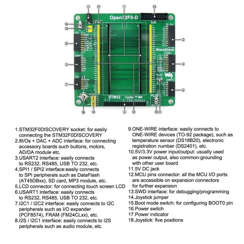  CQRobot Designed for the STM32F0DISCOVERY, Features the STM32F051R8T6 Microcontroller, Open Source Electronic STM32 Development Kit, Includes STM32F0DISCOVERY+STM32F051R8T6 Development Boa