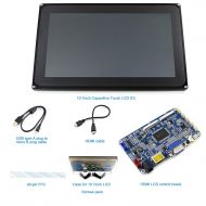 CQRobot 10.1 inch HDMI LCD with Case, Compatible for Raspberry PiBB Black, Capacitive Touch Control Screen, 1024×600 High Resolution, Supports Raspbian, Ubuntu, Single Touch, and