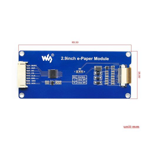  CQRobot 2.9 inch E-Paper BlackWhite Display HAT(E-Ink Display Module), 296x128 Resolution, with Embedded Controller and SPI Interface to Connect Raspberry PiArduinoNucleo Contro