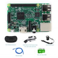 CQRobot DIY Open Source Electronic Hardware Kits for Raspberry Pi 3 Model B, Including Raspberry Pi 3(1.2GHz 64-bit Quad-core ARM Cortex-A53)+USB Camera+Mini Wireless Keyboard+Micr