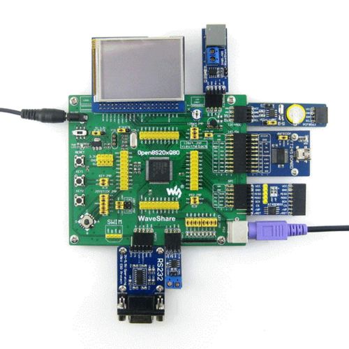  CQRobot Designed for the STM8S Series, Open Source Electronic Hardware STM8 Development Board Kit, Features the STM8S208MB MCU, 8-bit Core, Includes STM8 MCU Development Board+2.2 inch LCD