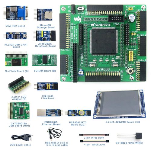  CQRobot Designed for ALTERA Cyclone III Series, Features the EP3C16 Onboard, Open Source Electronic Hardware EP3C16 FPGA Development Board Kit, Uses With Nios II Processor, With DVK600 Mot