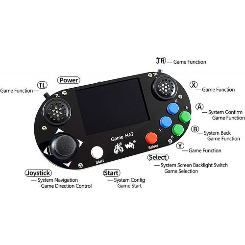  CQRobot Raspberry Pi Handheld Game Console Accessories Kit, Includes Game HAT for Raspberry Pi A+B+2B3B3B+, with Micro SD Card, 3.5 inch IPS Screen, 480X320 Resolution and Battery Capa