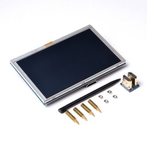  CQRobot Raspberry Pi 5-Inch Touch Screen, This 5 Inch HDMI TFT LCD Touch Screen is Special Designed for Raspberry Pi, Support Any Raspberry Pi Image, Linuxmint