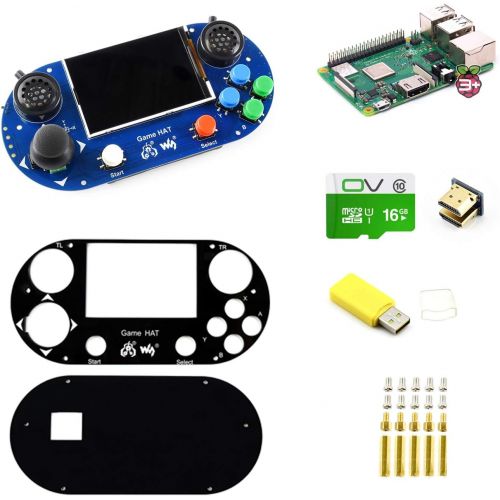  CQRobot Raspberry Pi 3 Model B+ Handheld Game Console Development Kit, Includes Game HAT for Raspberry Pi A+B+2B3B3B+, with Micro SD Card, 3.5 inch IPS Screen, 480×320 Resoluti