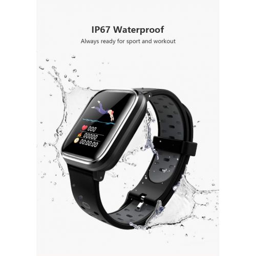  CRATEC W5 Smart Watch Fitness Heart Rate Sleep Monitor Blood Pressure Waterproof Activity Tracker, Bluetooth, Long Battery Life, Large Screen Sports Band