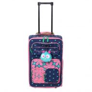 CRCKT 18 Kids Carry On Suitcase - Navy with Hearts & Pink Trim