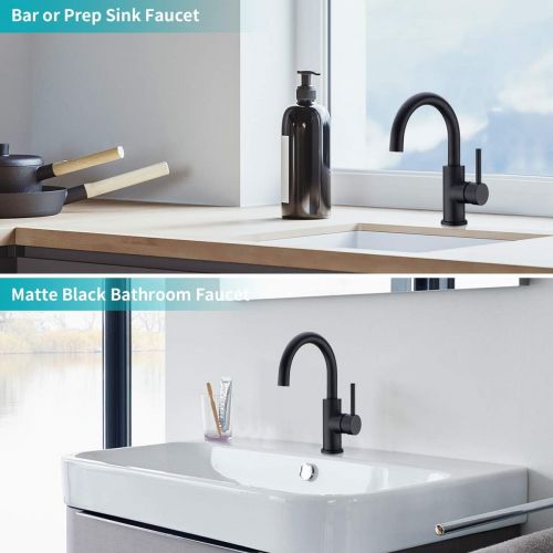  Bar Sink Faucet Crea Stainless Steel Farmhouse Bathroom Lavatory Sink Faucet Mixer,Small Kitchen Faucet Tap, Black