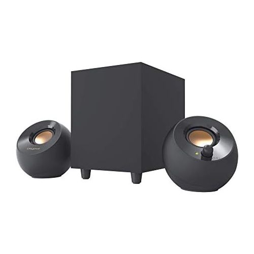  [아마존베스트]Creative Pebble Plus 2.1 USB Powered Desktop Speaker with Subwoofer and Far-Field Drivers Up to 8W RMS Power for PC (Black)