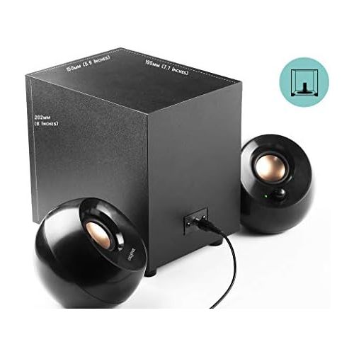  [아마존베스트]Creative Pebble Plus 2.1 USB Powered Desktop Speaker with Subwoofer and Far-Field Drivers Up to 8W RMS Power for PC (Black)