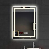 CREATIVE AIR Bathroom Lighted Makeup Mirror 25x37 inches, wall-mounted mirror with anti-fog...