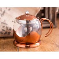 CREATIVE TOPS 1200ml Kupfer-und-Glas-Teekanne La Cafetiere Origins mit Teefilter-Korb