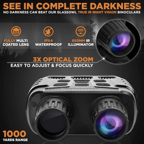  CREATIVE XP Digital Night Vision Binoculars for 100% Darkness - Save Photos & Videos with Audio ? 4x35 mm Infrared Spy Gear for Hunting & Surveillance ? Large Screen, 1000ft Viewin