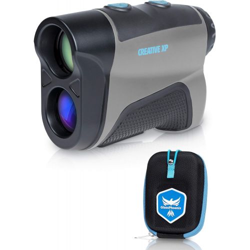  CreativeXP Golf Rangefinder 1100 Yards - Range Finder for Hunting and Archery, 6X Digital Rangefinders with Slope Mode, Pro Flag-Lock and Angle Compensation  Case Holder & Hand St