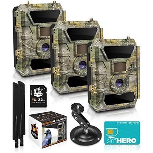  [아마존베스트]CREATIVE XP LTE 4G Cellular Trail Cameras  Outdoor WiFi Full HD Wild Game Camera with Night Vision for Deer Hunting, Security - Wireless Waterproof and Motion Activated  32GB SD Card + Sim C