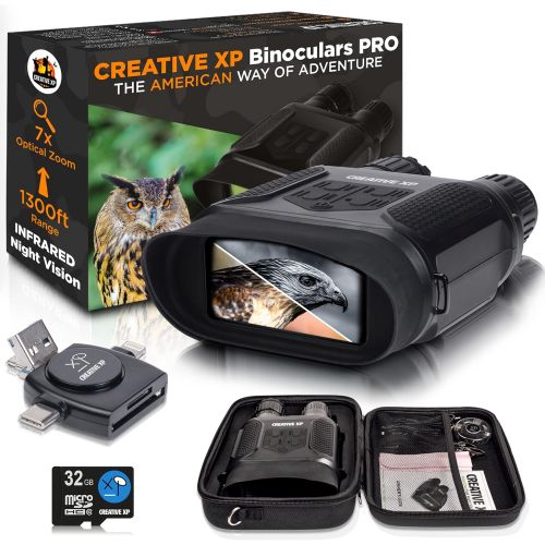  [아마존베스트]CREATIVE XP Digital Night Vision Binoculars for Complete Darkness - GlassOwl Infrared Night Vision Goggles for Hunting, Spy and Surveillance