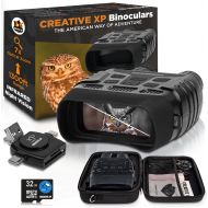 [아마존베스트]CREATIVE XP Digital Night Vision Binoculars for 100% Darkness - Save Photos & Videos with Audio  4x35 mm Infrared Spy Gear for Hunting & Surveillance  Large Screen & 1000ft Viewi