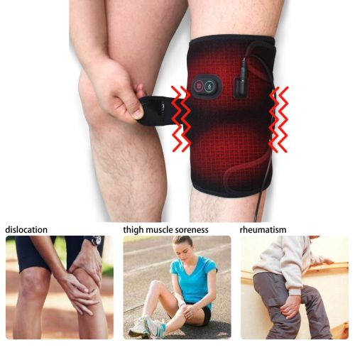  CREATRILL Creatrill Massaging Heated Knee Brace Wrap, Heat & Massage 3 Settings, Heating Pad Wrap with 2 Vibration Motors for Knee Injury, Cramps Arthritis Recovery, Massager for Muscles Pai